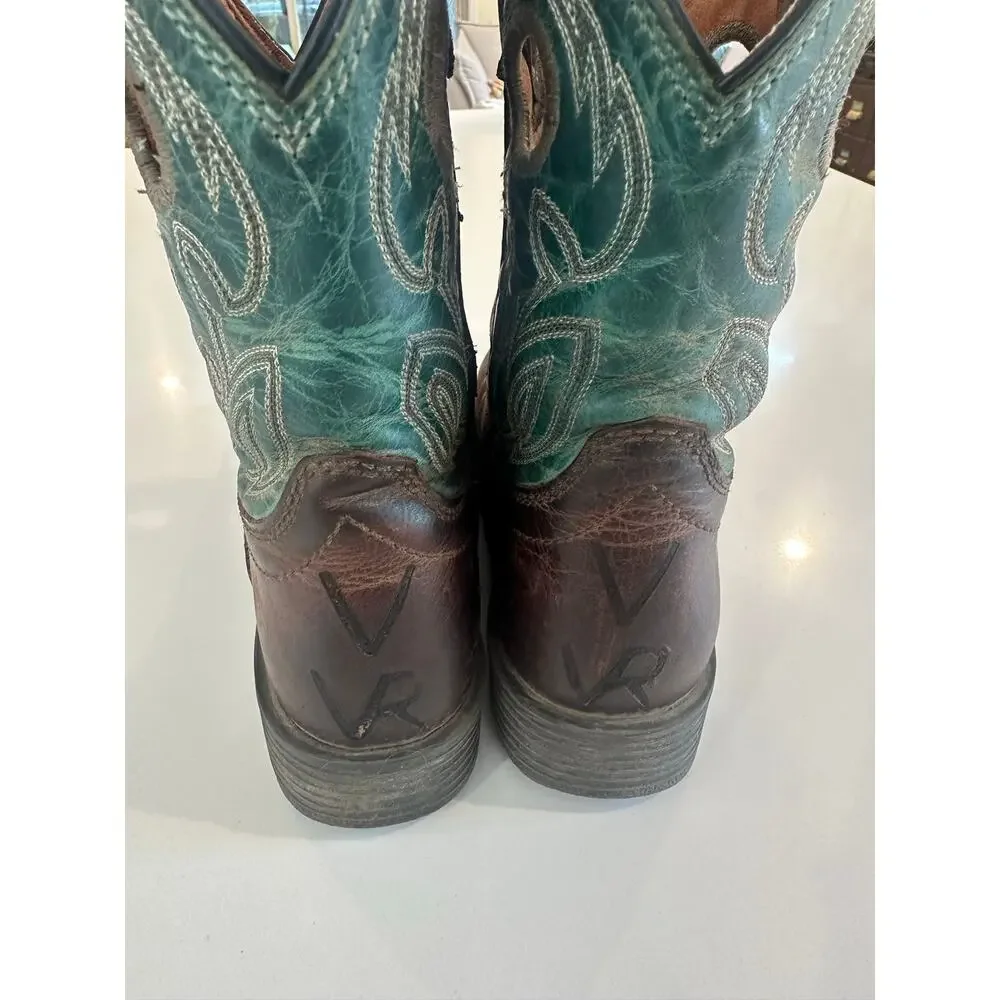 Justin Children's Bowline Junior Sapphire Blue Western Boots, Size 4